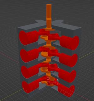 V8 crossplane piston engine model