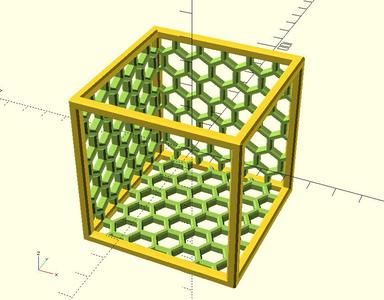 Parametric Honeycomb Cage (with chamfered edges)