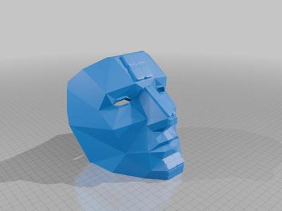 low poly mask with texture