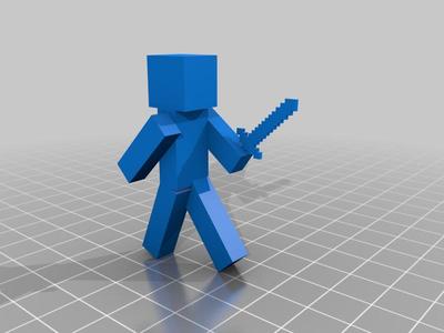 plain Minecraft character with sword