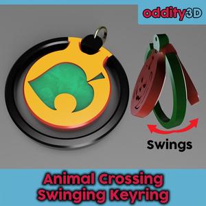 Animal Crossing Fan Art - swinging leaf keyring