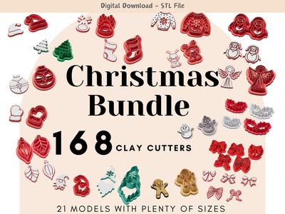 Christmas Mega Bundle Clay Cutter for Polymer Clay | Digital STL File | Clay Tools