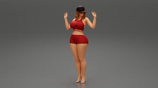 Attractive Girl Bikini Cap Posing.stl