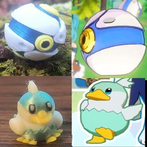 Mirai Sphere and Duack keychain (From Miraibo Go)