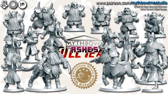 Ashes Team 16 miniatures Fantasy Football 32mm