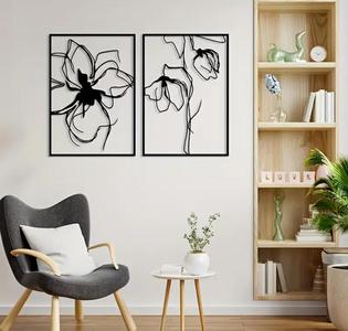2-Piece Set Flower Wall Art
