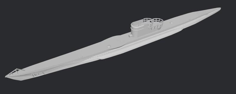U-Boat Type VIIC (Long tower) Waterline