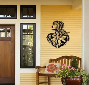 Tree of Life Woman Silhouette with Birds Wall Art