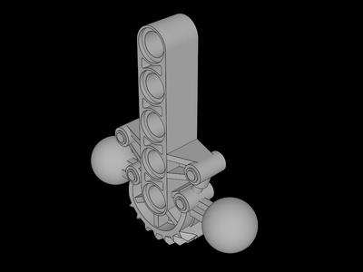 Lego Compatible (47306.dat) Bionicle Hips / Lower Torso with 2 Ball Joint and 7 Tooth Half Gear
