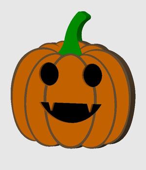 Happy vampire pumpkin coaster/decoration - print in place