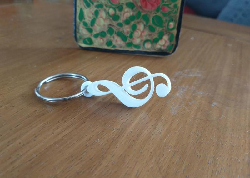 Treble Clef Music Keyring