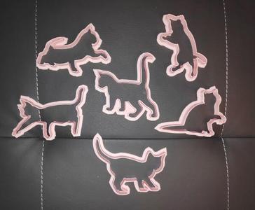 Thinner cat cookie cutters - 6 pack