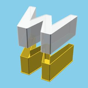 LATIN CAPITAL LETTER W, nestable box (v1)