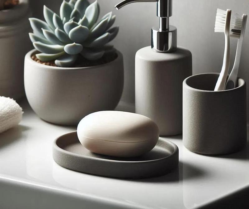 Designer Soap Dish & Toothbrush Cup Set