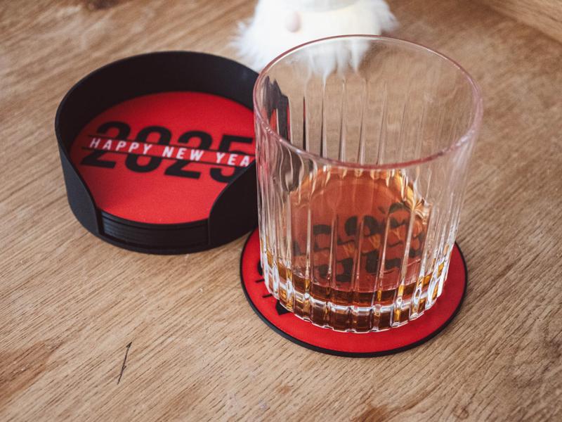 Happy New Year 2025 coaster