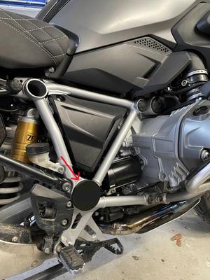 BMW R1250 GS rear wheel swingarm pivot covers