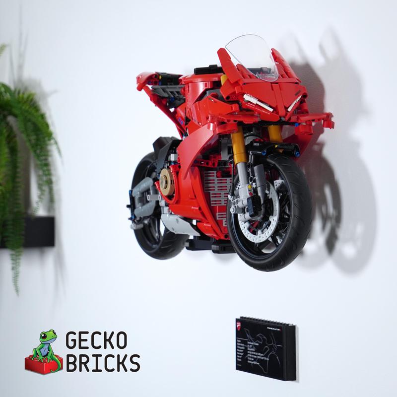 Gecko Bricks Wall Mount for Technic Ducati Panigale V4 S 42202
