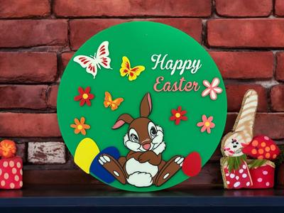 Happy Easter Bunny Sign – Festive Spring Decor