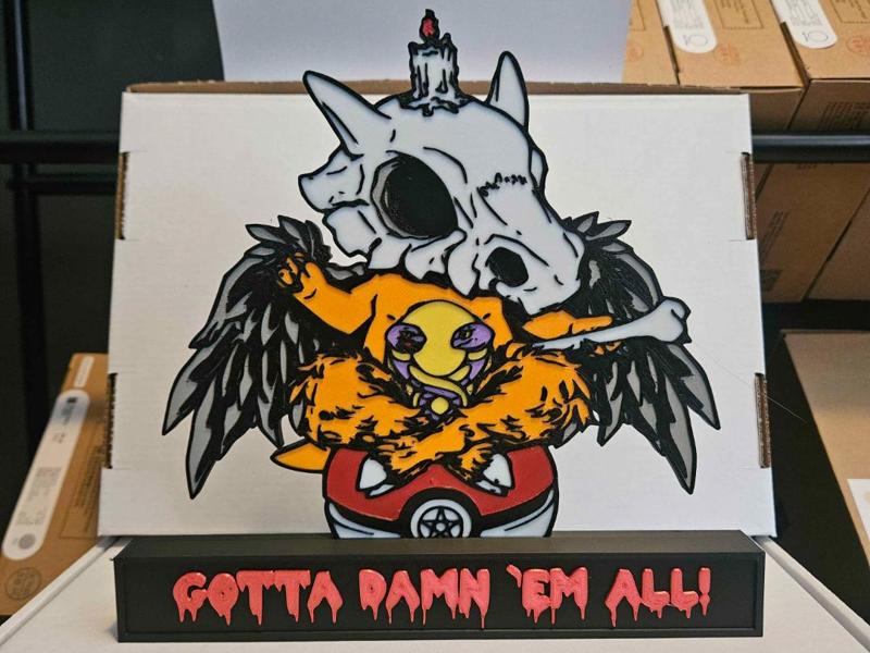 Pokemon Halloween! Q-Bone as Satan Display!