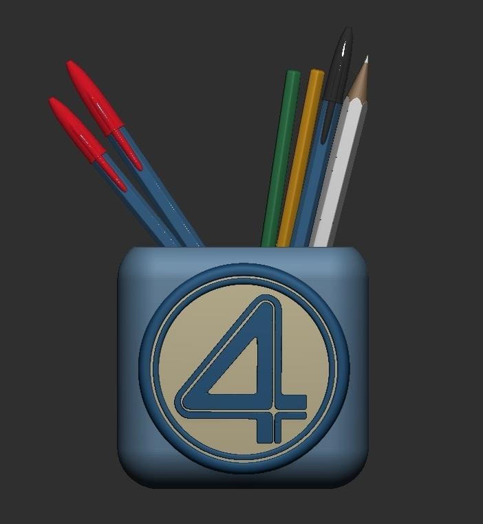 Pencil Holder "Fantastic 4 First Steps" - STL Geek Pencil Holder