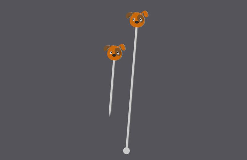 Dog / Puppy Head - Farm Animals - Cocktailstick v2