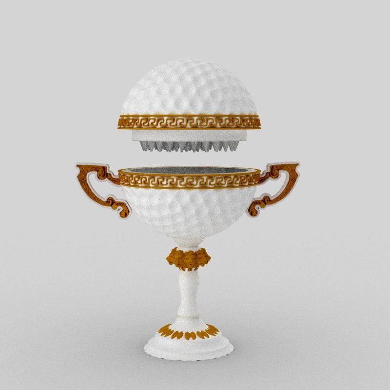 golf-trophy weed whacker / grinder