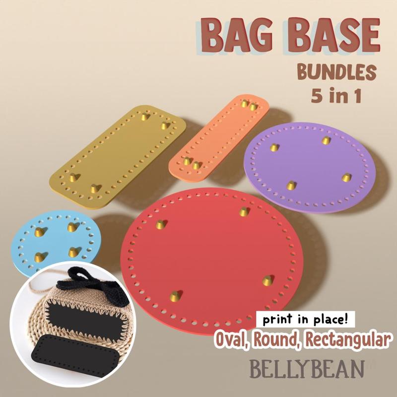 (BUNDLE 5in1) Crochet Bag Base Accessories | Handmade Needlework | Yarn Craft