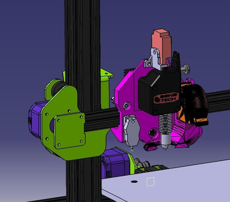 Support Direct Drive Bondtech BMG / moteur NEMA17 Pancake / Hotend All In One EVO + capteur Touch Mi + capteur fin de filament