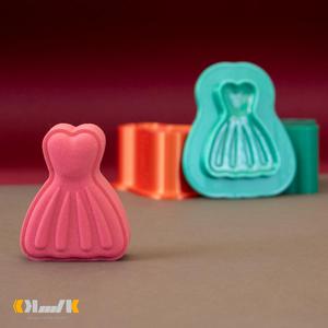 Graceful Elegance: 3D Printable Wedding Dress Bath bomb Mold