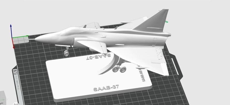 SAAB-37 FIGHTER JET WHIT BASE