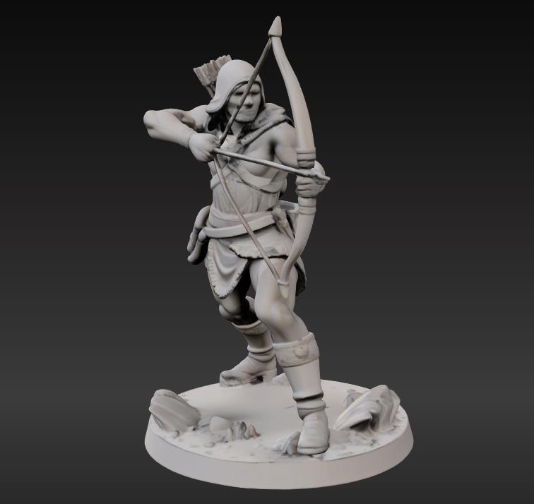 Elite Human Archer with Longbow & Quiver - Ultimate 3D Printable Miniature