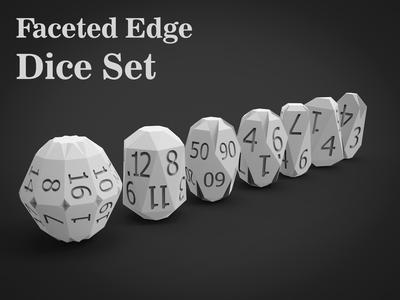 Faceted Edge Dice Set for Tabletop RPGs