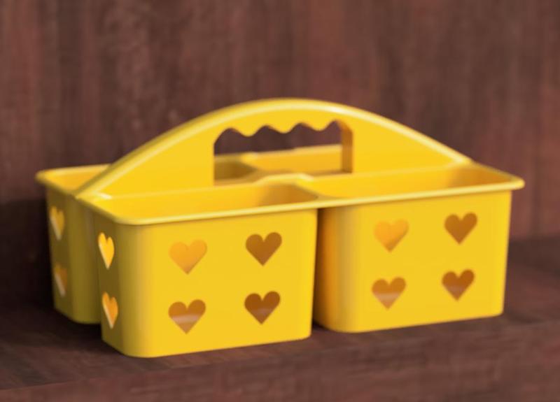 Portable bath basket with hearts design -3D