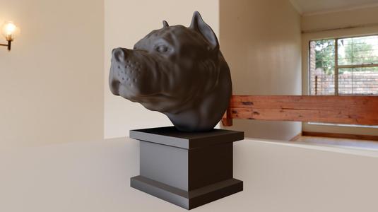Pitbull bust stl