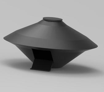 Giant UFO cat food dispenser (sectioned)