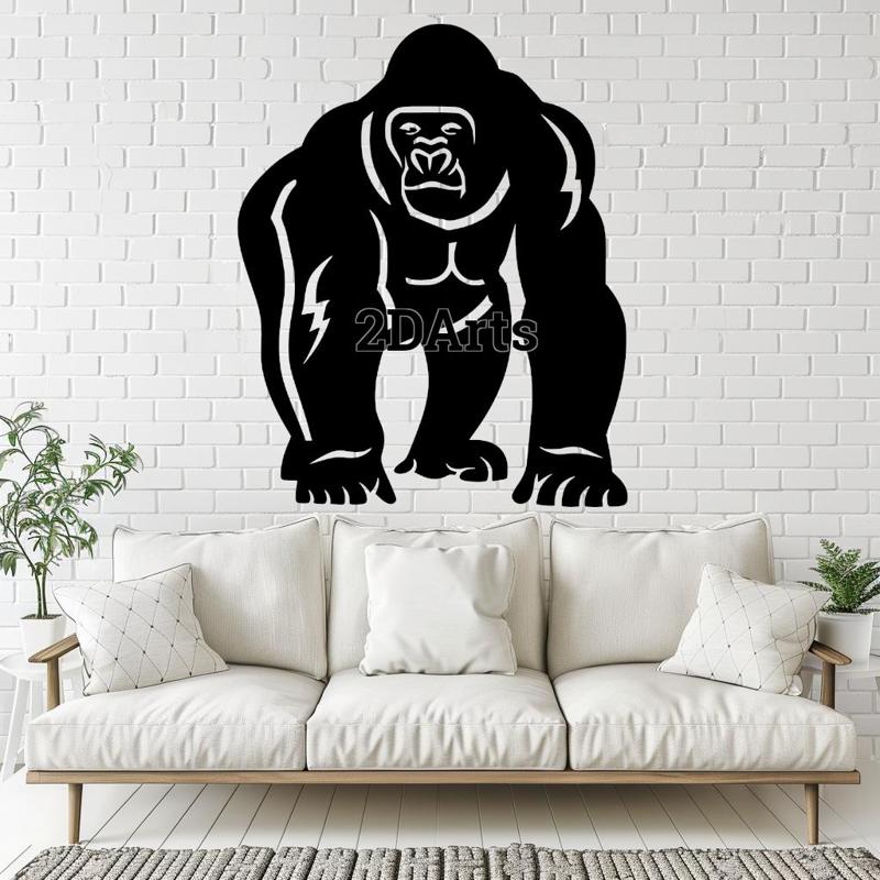 Gorilla 2D Wall Art/Window Art - Digital STL & SVG File