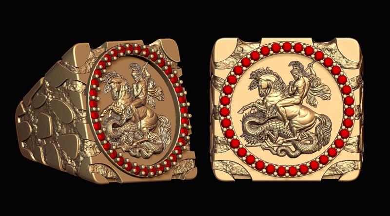 Saint George Gold Nugget RING