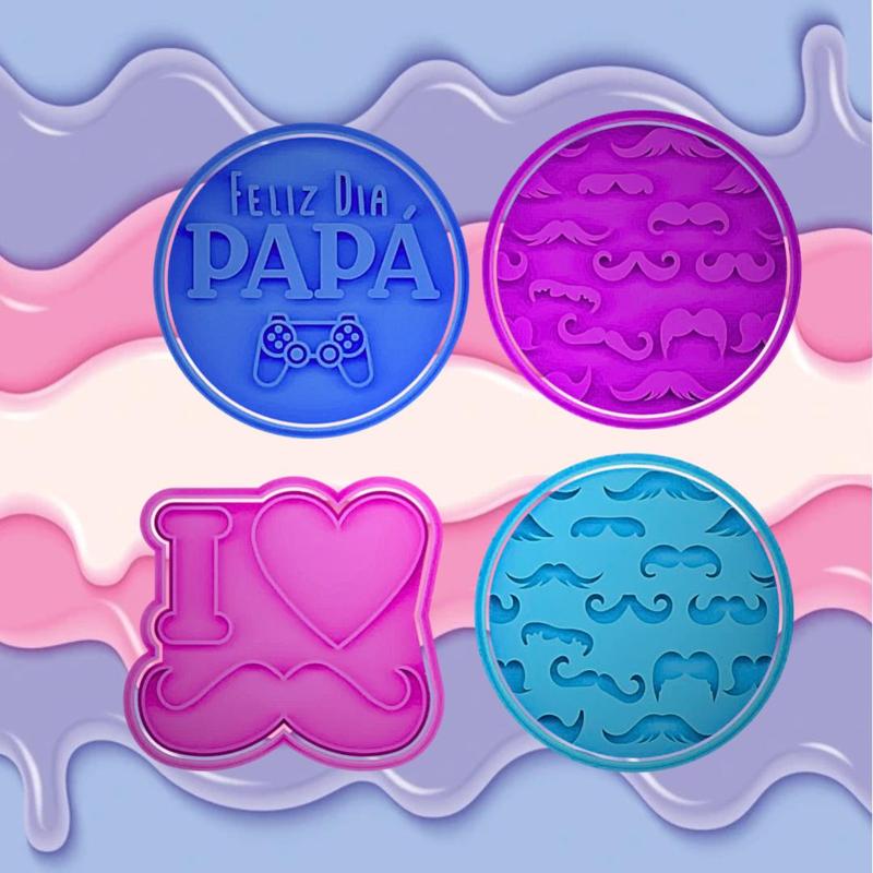 COOKIE CUTTER feliz dia papa / dia del padre / papa set of 4