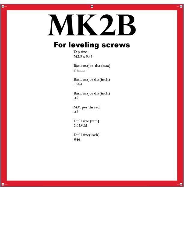 MK2B Drill/tap template