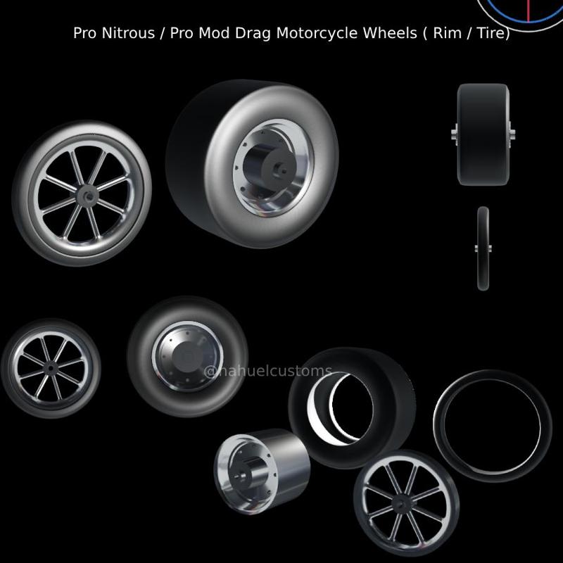 Pro Nitrous / Pro Mod Drag Motorcycle Wheels ( Rim / Tire)