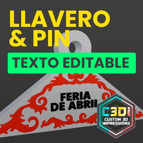 Pin and keychain with editable text for April Fair booths