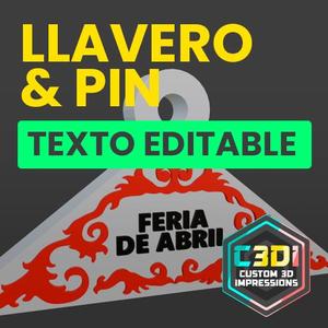 Pin and keychain with editable text for April Fair booths