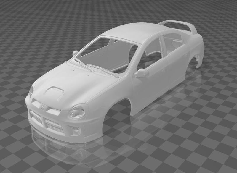 Dodge Neon SRT-4 2005 Shell Body – Divided Parts for Easy Printing
