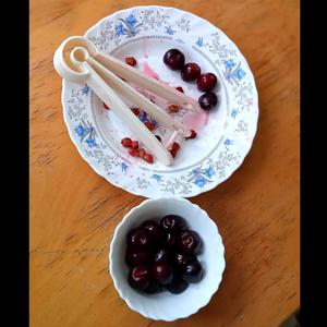 Clean cherry pitter tongs