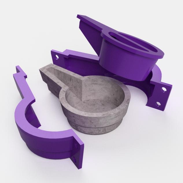 Cement Smoker Mold V1 - Pot Mold - Incense Burner