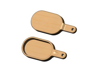 Slot shaped serving bowl with handle 3D print model