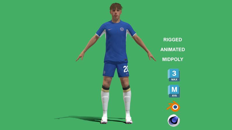 3D Rigged Cole Palmer Chelsea 2024