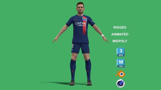 3D Rigged Fabian Ruiz PSG 2024