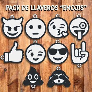 10 PACK OF "EMOJI" KEY CHAINS / KEY CHAINS