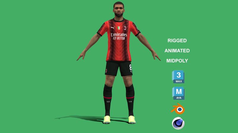 3D Rigged Ruben Loftus-Cheek AC Milan 2024